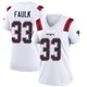 Kevin Faulk ＃33 New England Patriots Game Jersey - Women's White