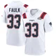Kevin Faulk ＃33 New England Patriots Game Super Bowl LX Patch Jersey - Men's White
