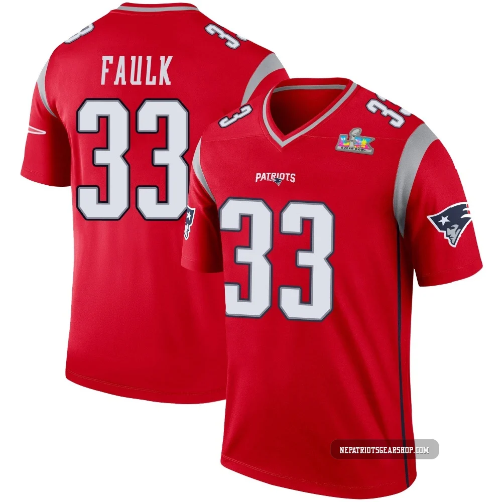 Kevin Faulk ＃33 New England Patriots Legend Inverted Super Bowl LX Patch Jersey - Men's Red