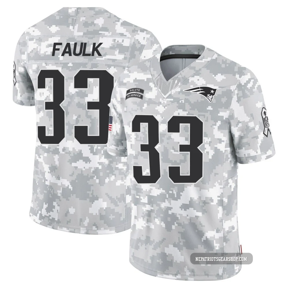 Kevin Faulk ＃33 New England Patriots Limited 2024 Salute to Service Jersey - Men's Arctic Camo