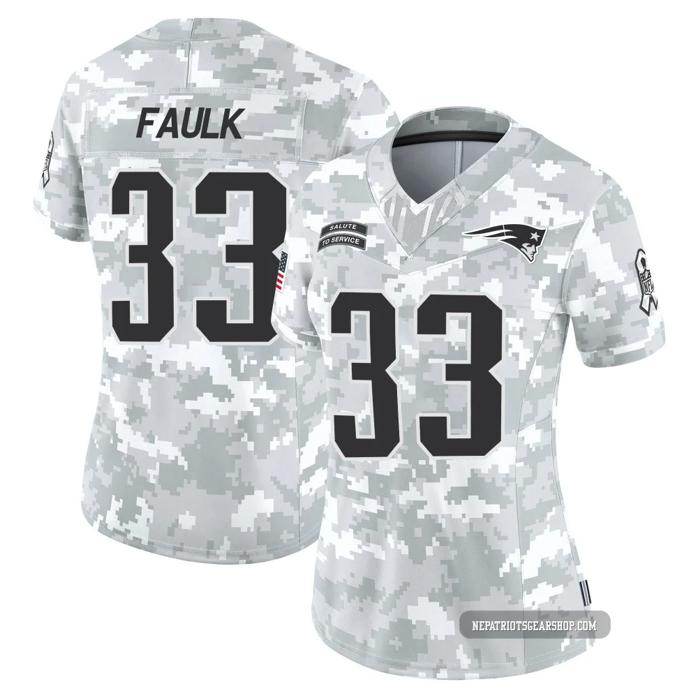 Kevin Faulk ＃33 New England Patriots Limited 2024 Salute to Service Jersey - Women's Arctic Camo