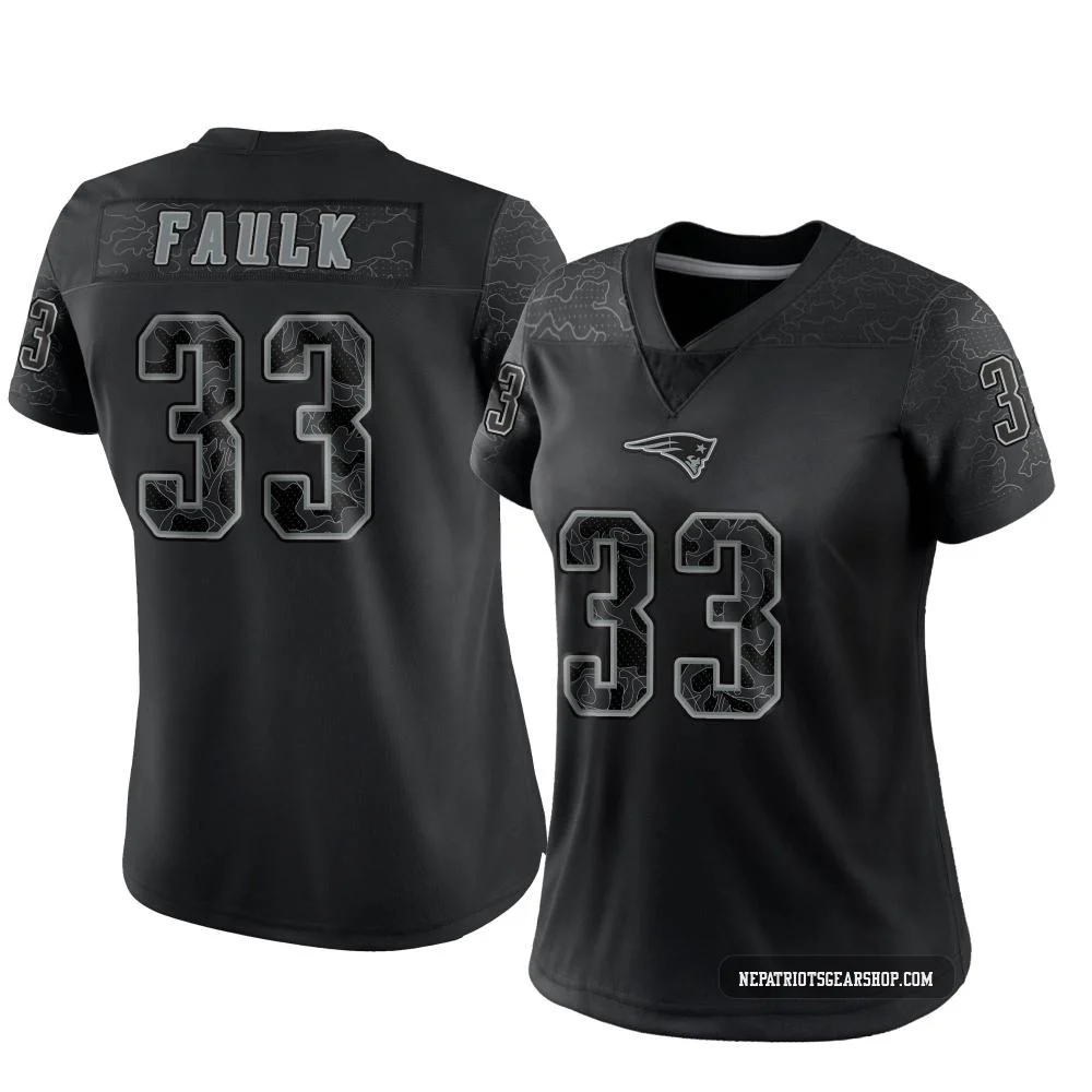 Kevin Faulk ＃33 New England Patriots Limited Reflective Jersey - Women's Black