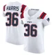 Kevin Harris ＃36 New England Patriots Elite Vapor Untouchable Super Bowl LX Patch Jersey - Men's White