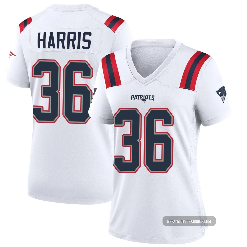 Kevin Harris ＃36 New England Patriots Game Jersey - Women's White