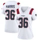 Kevin Harris ＃36 New England Patriots Game Jersey - Women's White