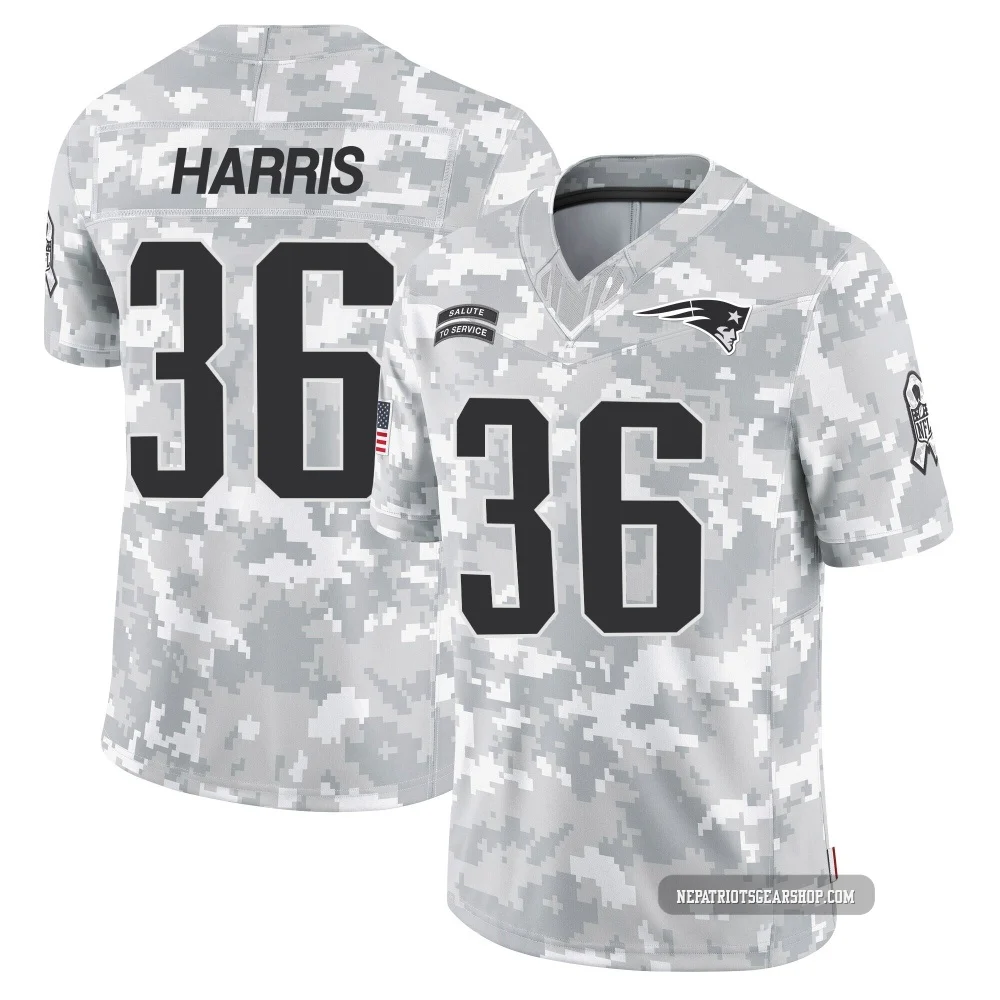 Kevin Harris ＃36 New England Patriots Limited 2024 Salute to Service Jersey - Men's Arctic Camo