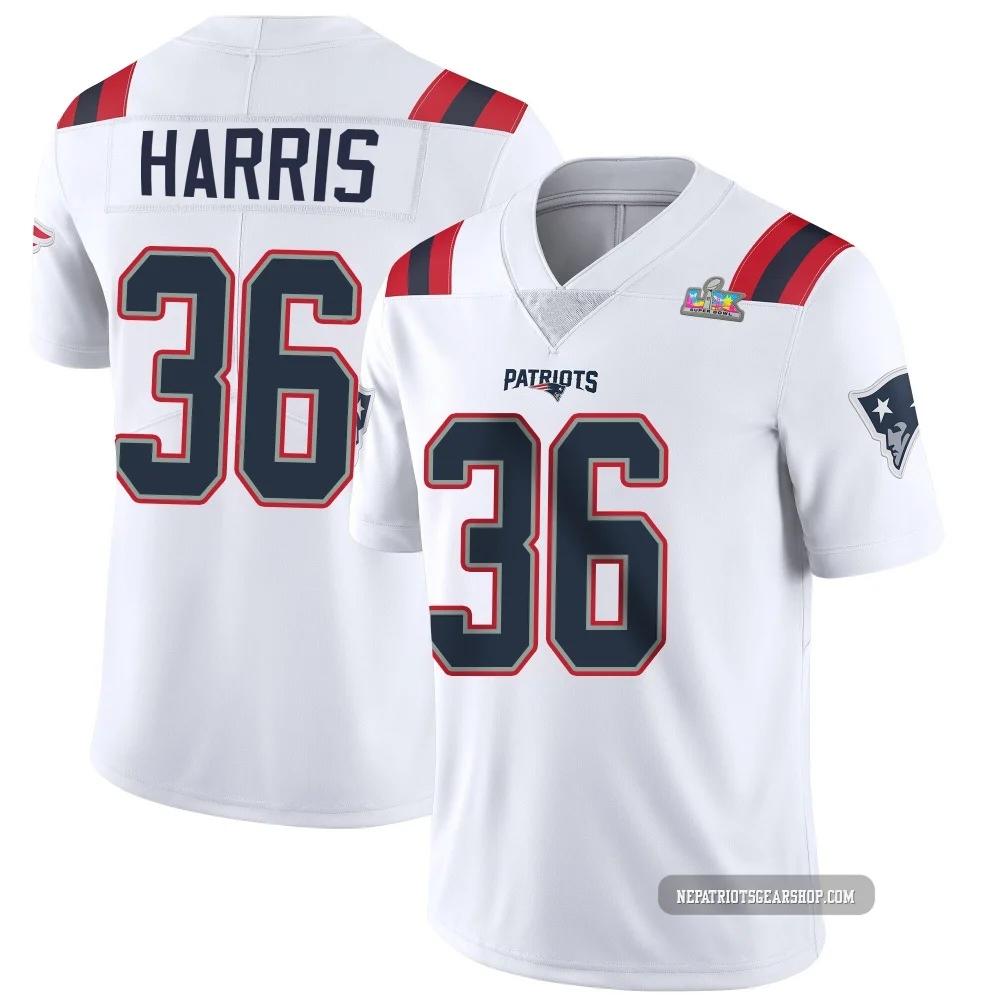 Kevin Harris ＃36 New England Patriots Limited Vapor Untouchable Super Bowl LX Patch Jersey - Youth White
