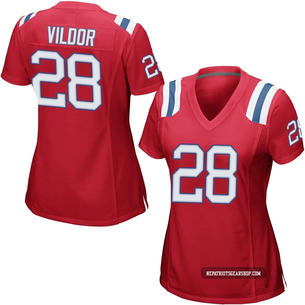 Kindle Vildor ＃28 New England Patriots Game Alternate Jersey - Women's Red