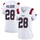 Kindle Vildor ＃28 New England Patriots Game Jersey - Women's White