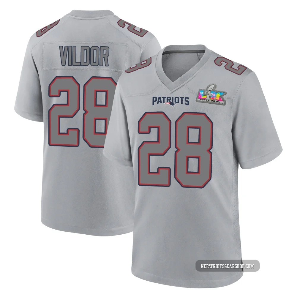 Kindle Vildor ＃28 New England Patriots Game Silver Atmosphere Fashion Super Bowl LX Patch Jersey - Men's