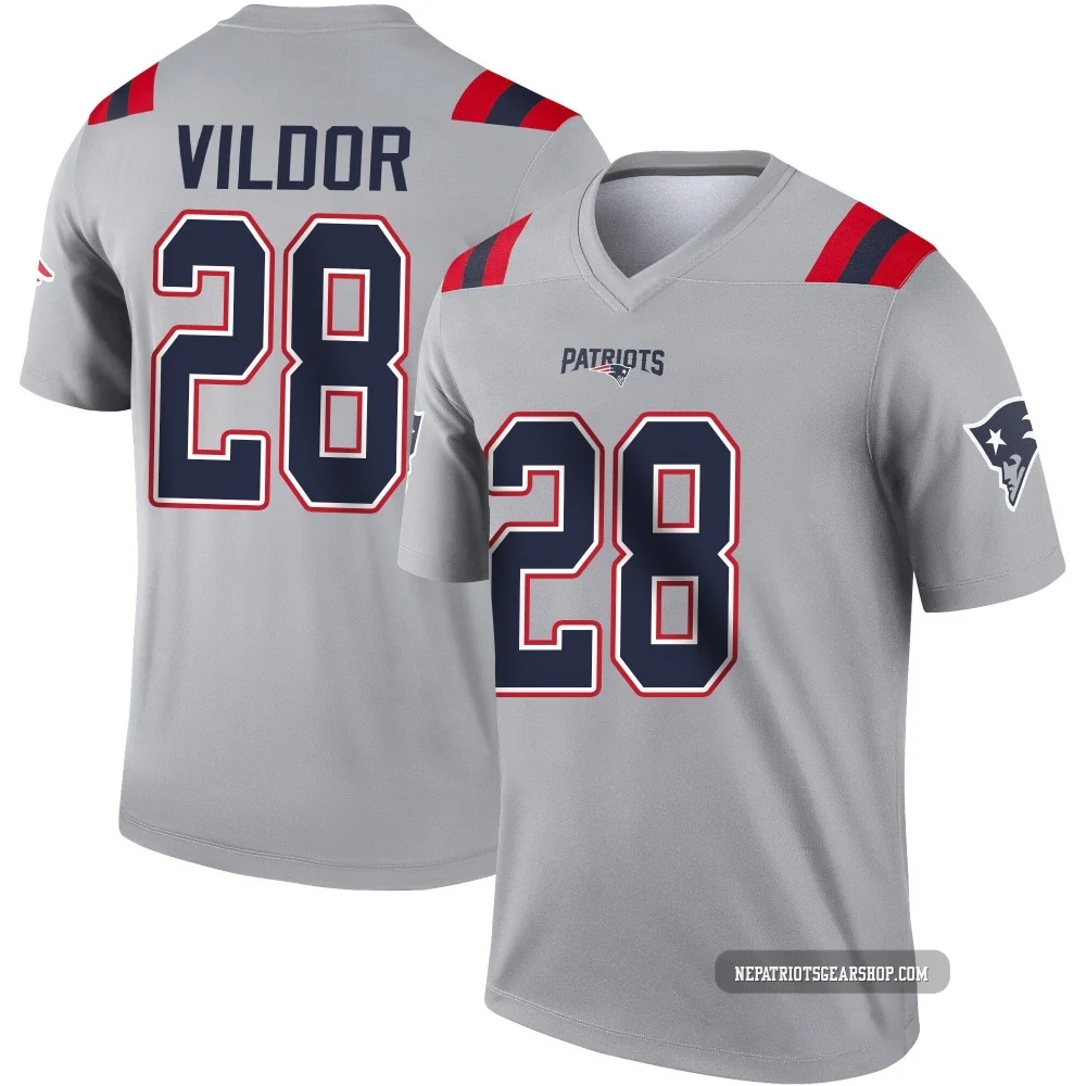 Kindle Vildor ＃28 New England Patriots Legend Inverted Jersey - Youth Gray