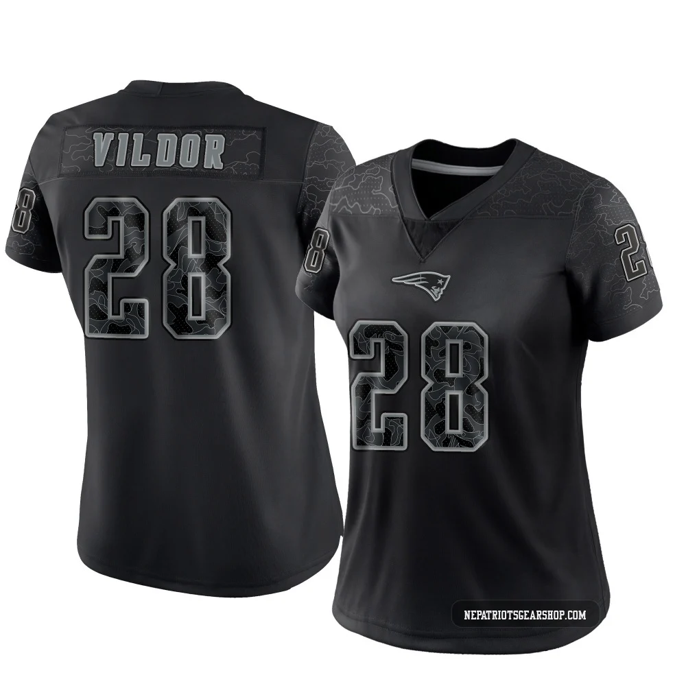 Kindle Vildor ＃28 New England Patriots Limited Reflective Jersey - Women's Black
