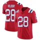 Kindle Vildor ＃28 New England Patriots Limited Vapor Untouchable Alternate Jersey - Men's Red