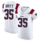 K.J. Britt ＃35 New England Patriots Elite Vapor Untouchable Super Bowl LX Patch Jersey - Men's White