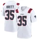 K.J. Britt ＃35 New England Patriots Game Jersey - Men's White
