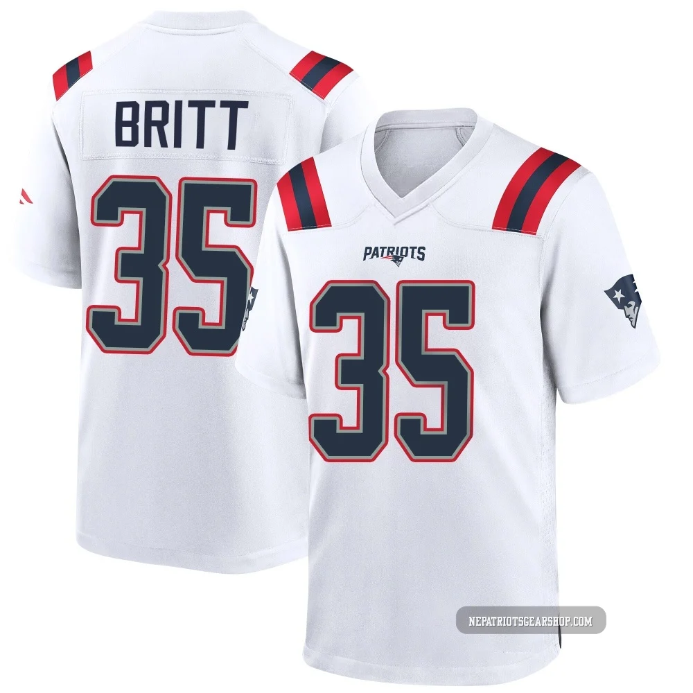 K.J. Britt ＃35 New England Patriots Game Jersey - Youth White