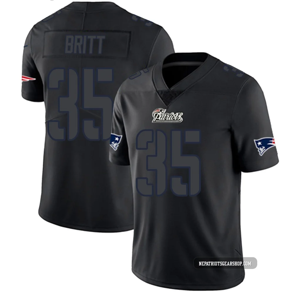 K.J. Britt ＃35 New England Patriots Limited Jersey - Youth Black Impact