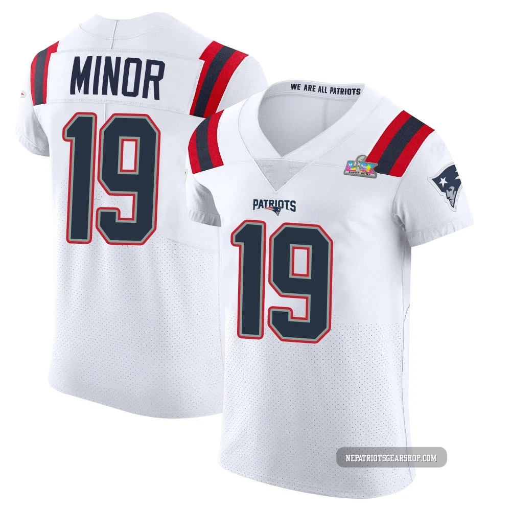 Kobee Minor ＃19 New England Patriots Elite Vapor Untouchable Super Bowl LX Patch Jersey - Men's White