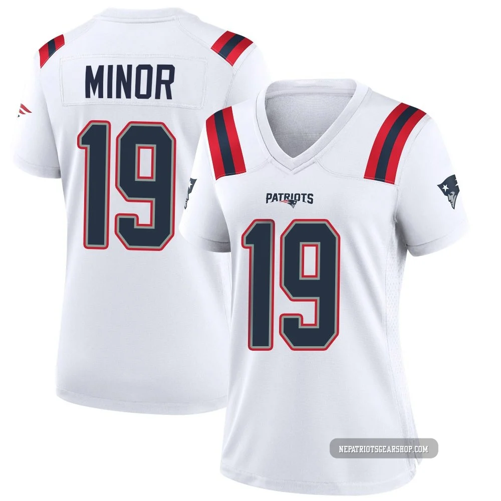 Kobee Minor ＃19 New England Patriots Game Jersey - Women's White