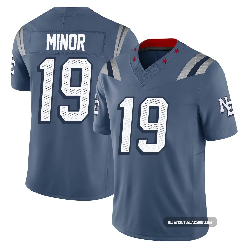 Kobee Minor ＃19 New England Patriots Limited Storm 2025 Rivalries Collection Jersey - Men's Blue