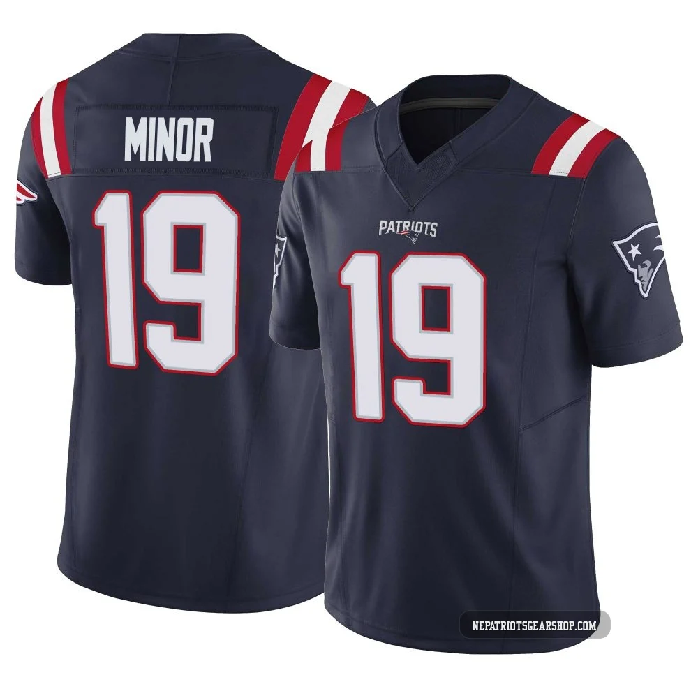 Kobee Minor ＃19 New England Patriots Limited Vapor F.U.S.E. Jersey - Youth Navy