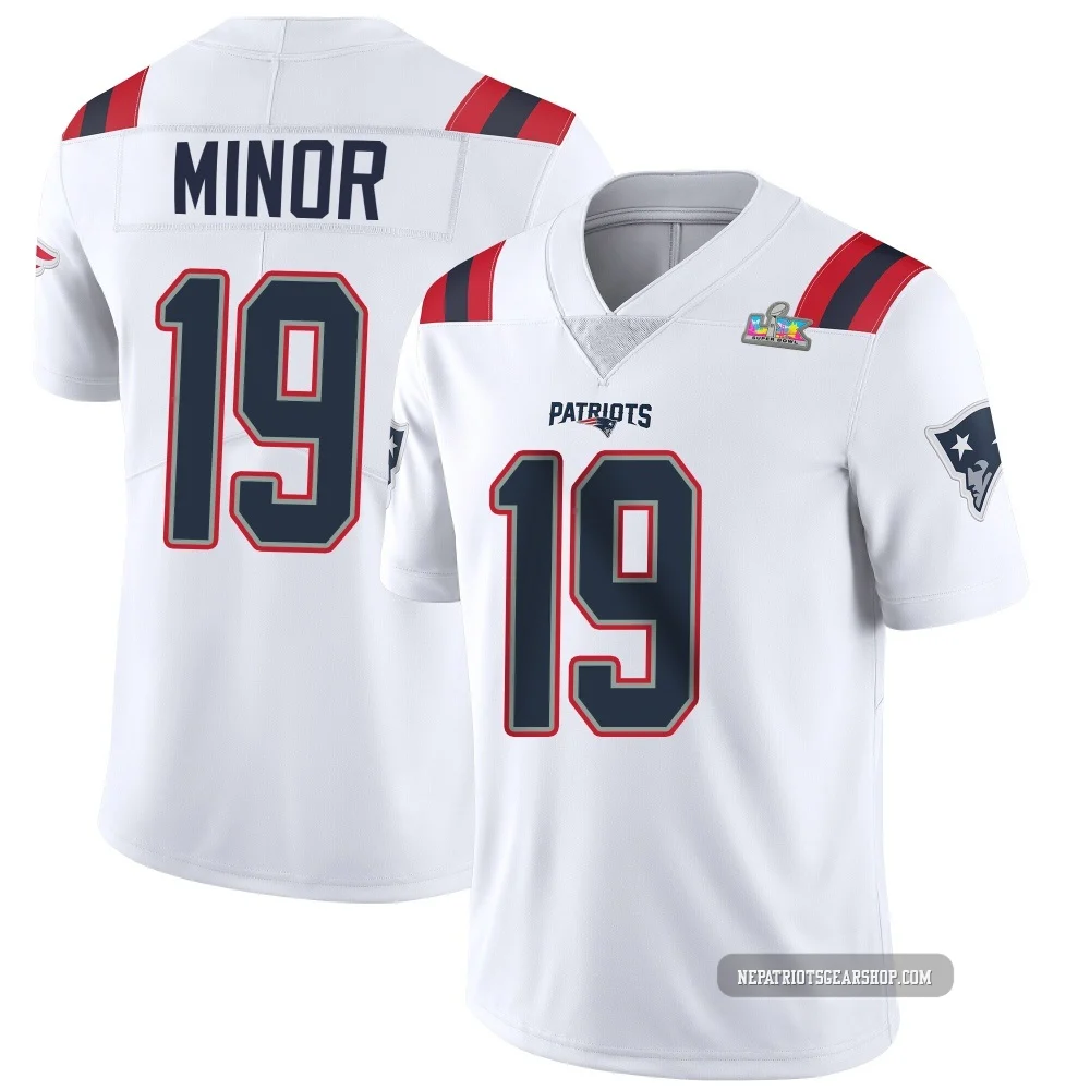 Kobee Minor ＃19 New England Patriots Limited Vapor Untouchable Super Bowl LX Patch Jersey - Youth White
