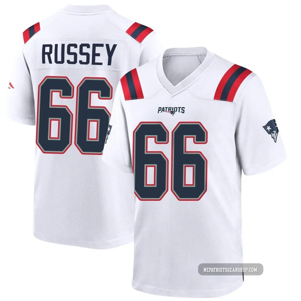 Kody Russey ＃66 New England Patriots Game Jersey - Men's White