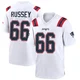 Kody Russey ＃66 New England Patriots Game Jersey - Men's White