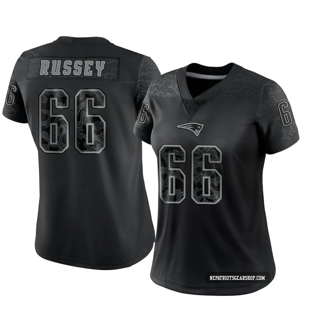 Kody Russey ＃66 New England Patriots Limited Reflective Jersey - Women's Black