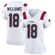 Kyle Williams ＃18 New England Patriots Game Jersey - Women's White