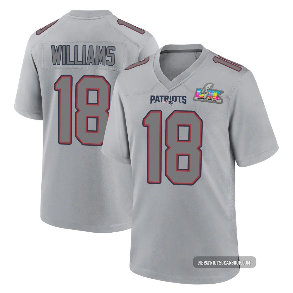 Kyle Williams ＃18 New England Patriots Game Silver Atmosphere Fashion Super Bowl LX Patch Jersey - Men's