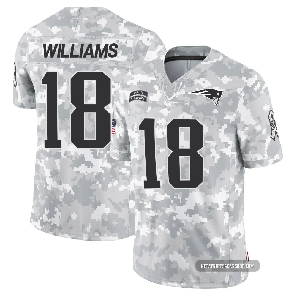 Kyle Williams ＃18 New England Patriots Limited 2024 Salute to Service Jersey - Men's Arctic Camo