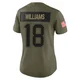 Kyle Williams ＃18 New England Patriots Limited 2025 Salute to Service Jersey - Women's Olive