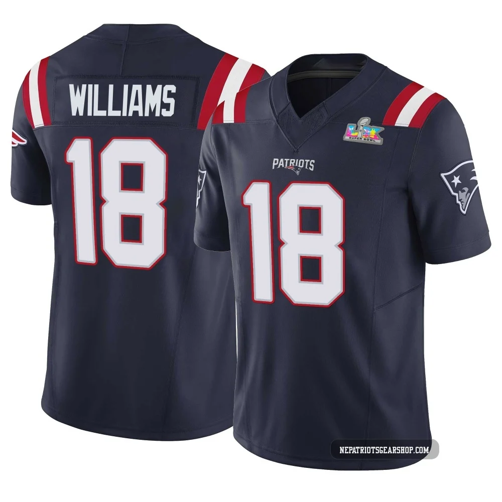 Kyle Williams ＃18 New England Patriots Limited Vapor F.U.S.E. Super Bowl LX Patch Jersey - Men's Navy