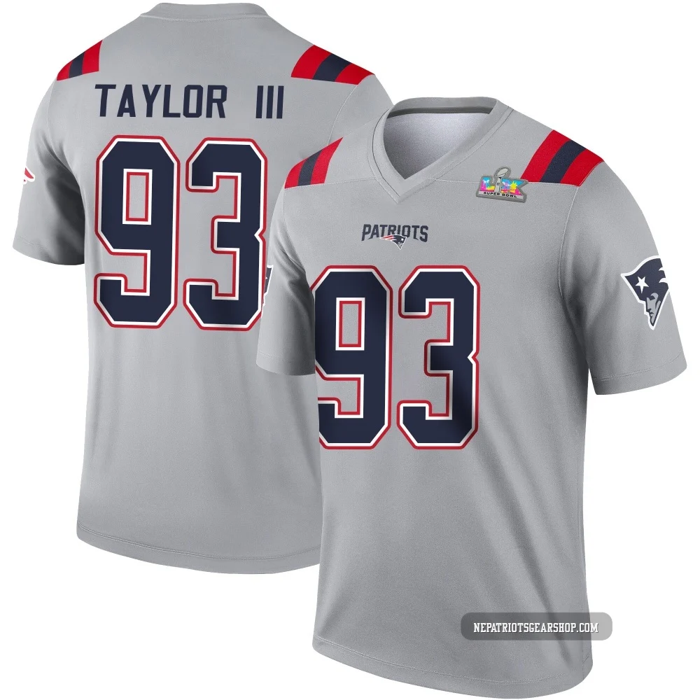 Leonard Taylor III ＃93 New England Patriots Legend Inverted Super Bowl LX Patch Jersey - Youth Gray