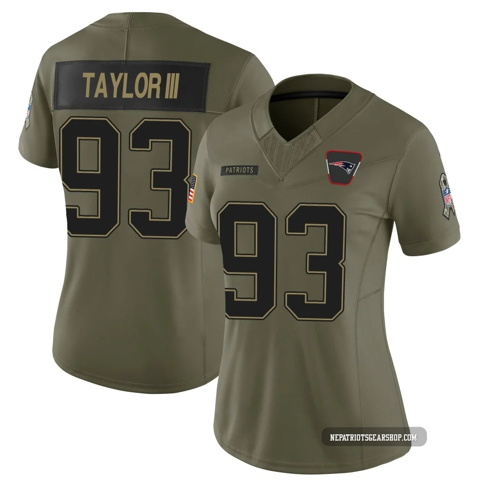 Leonard Taylor III ＃93 New England Patriots Limited 2025 Salute to Service Jersey - Women's Olive