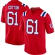 Lester Cotton ＃61 New England Patriots Game Alternate Jersey - Men's Red