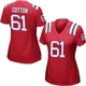 Lester Cotton ＃61 New England Patriots Game Alternate Jersey - Women's Red