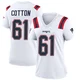 Lester Cotton ＃61 New England Patriots Game Jersey - Women's White