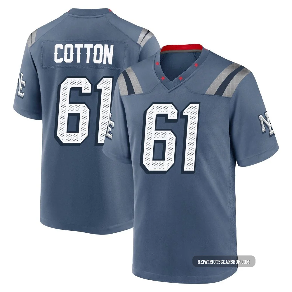 Lester Cotton ＃61 New England Patriots Game Storm 2025 Rivalries Collection Jersey - Youth Blue