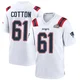 Lester Cotton ＃61 New England Patriots Game Super Bowl LX Patch Jersey - Youth White