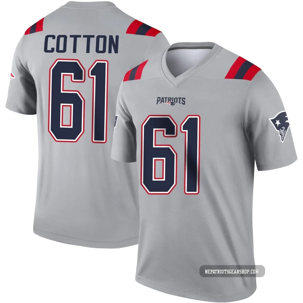 Lester Cotton ＃61 New England Patriots Legend Inverted Jersey - Youth Gray
