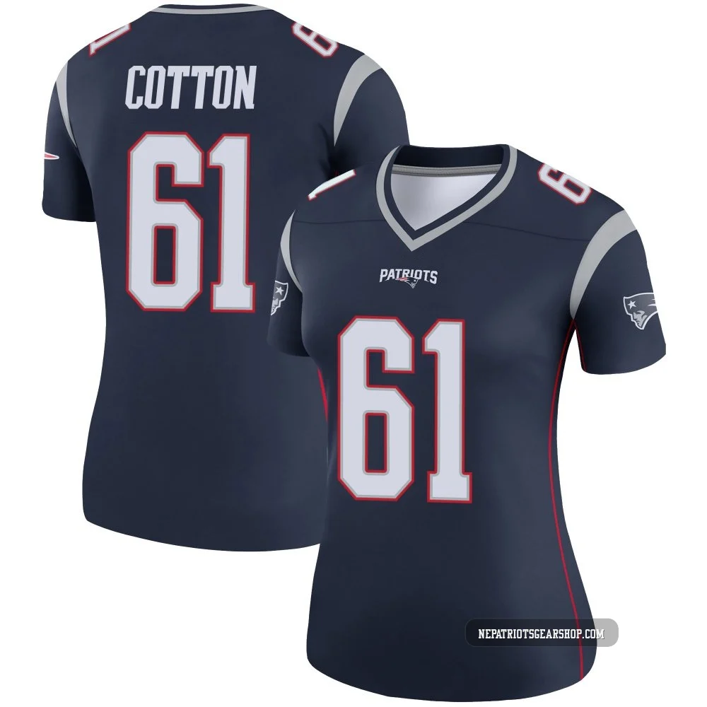 Lester Cotton ＃61 New England Patriots Legend Jersey - Women's Navy