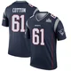 Lester Cotton ＃61 New England Patriots Legend Super Bowl LX Patch Jersey - Youth Navy