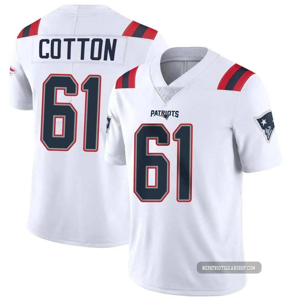 Lester Cotton ＃61 New England Patriots Limited Vapor Untouchable Jersey - Men's White