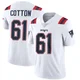 Lester Cotton ＃61 New England Patriots Limited Vapor Untouchable Jersey - Men's White