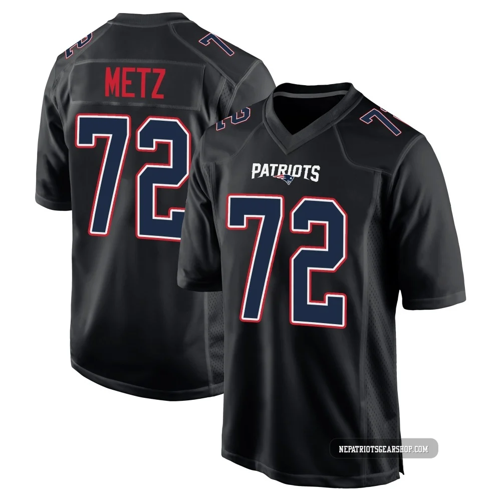 Lorenz Metz ＃72 New England Patriots Game Carbon Fashion Jersey - Men's Black