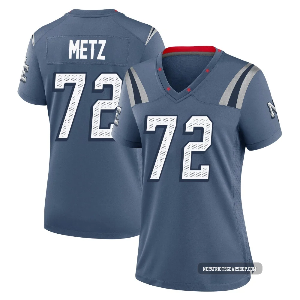 Lorenz Metz ＃72 New England Patriots Game Storm 2025 Rivalries Collection Jersey - Women's Blue