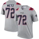Lorenz Metz ＃72 New England Patriots Legend Inverted Jersey - Men's Gray