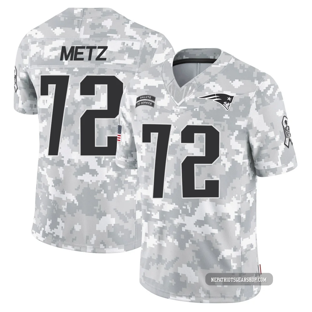 Lorenz Metz ＃72 New England Patriots Limited 2024 Salute to Service Jersey - Youth Arctic Camo
